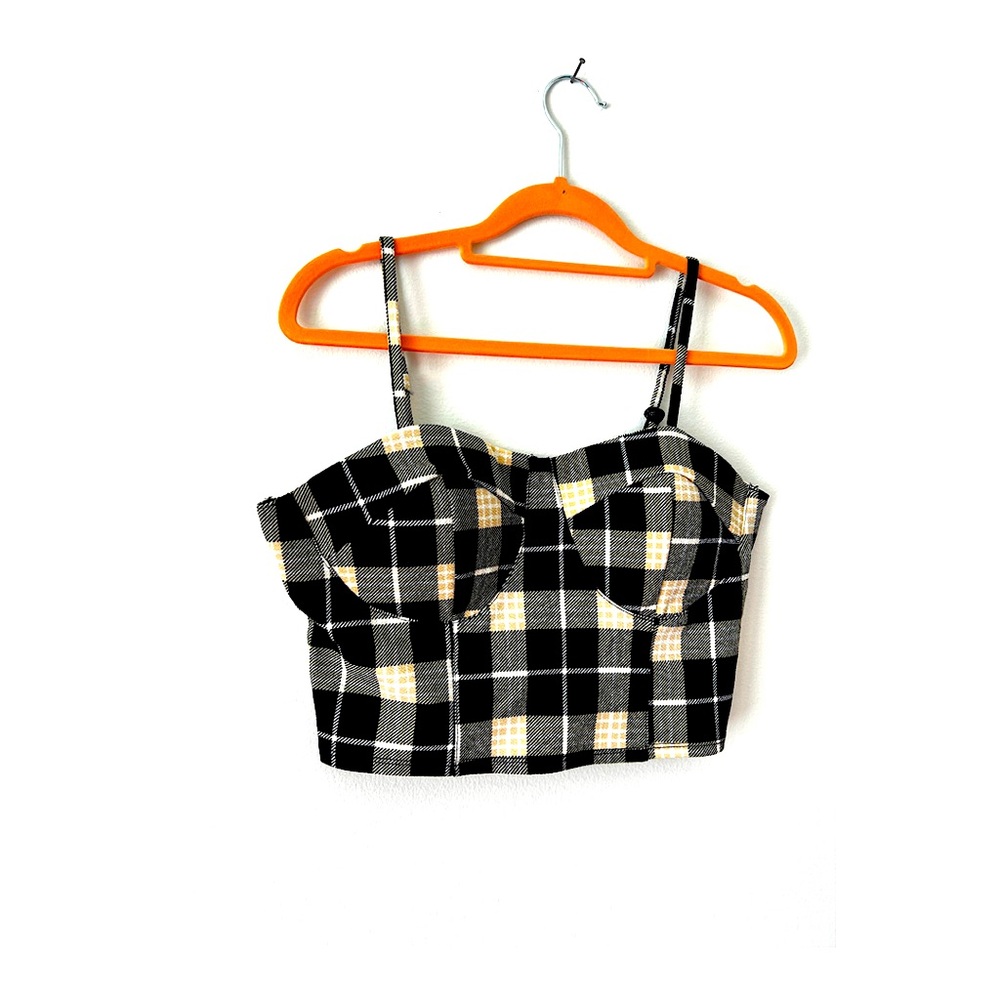 Plaid crop top corset